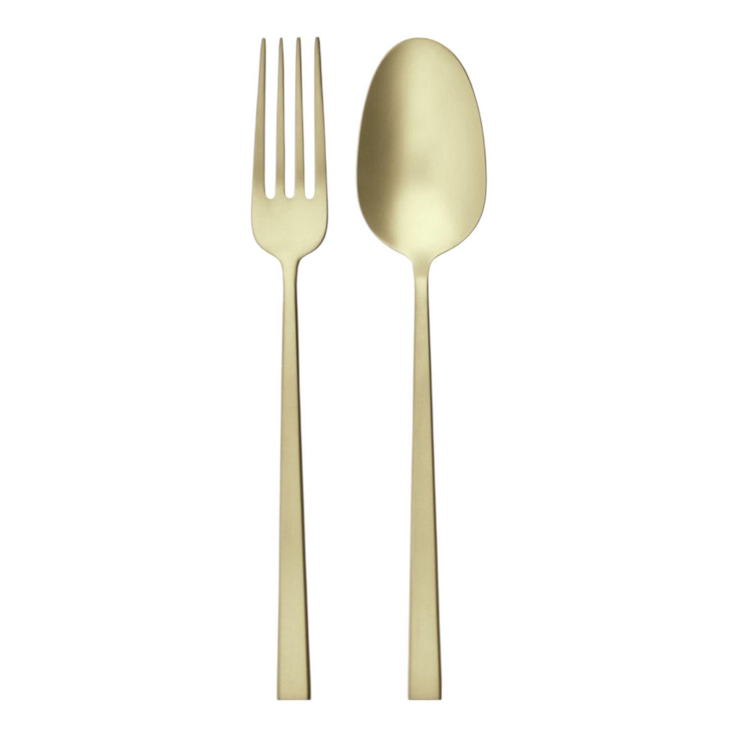 Set cucchiaione e forchettone - Rock PVD champagne anticato 