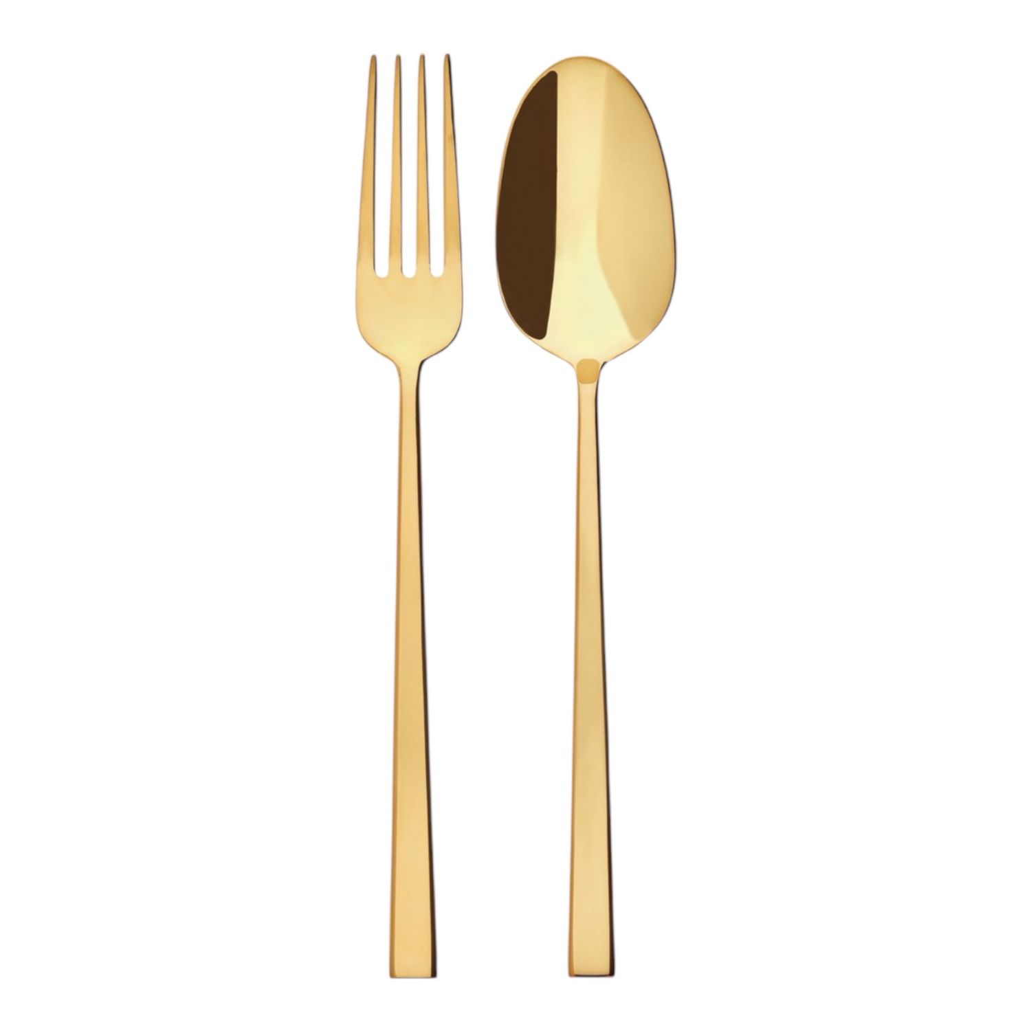 Set cucchiaione e forchettone - rock PVD oro lucido Sambonet 