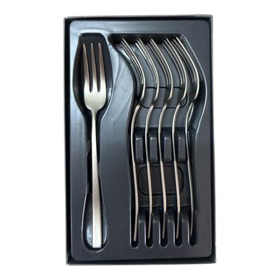 Set 6 forchettine dolce - Rock antique satinato Sambonet 