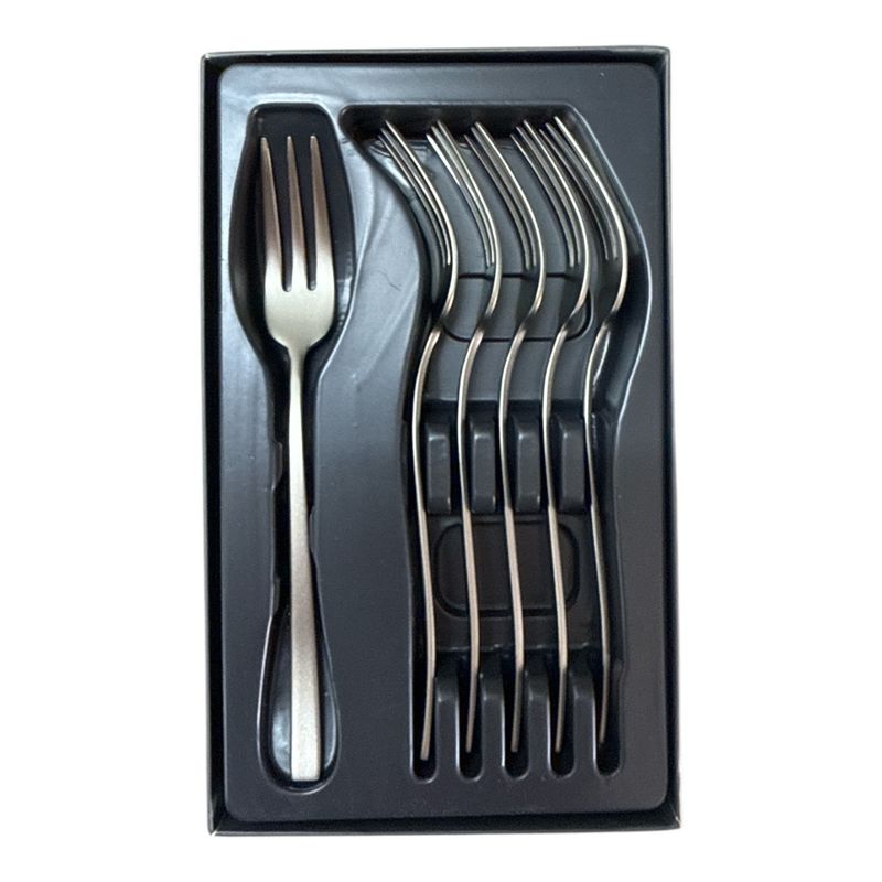 Set 6 forchettine dolce - Rock antique satinato Sambonet 