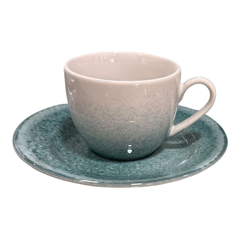 Set 4 tazzine caffe con piattino - Midori verde mare Galbiati 