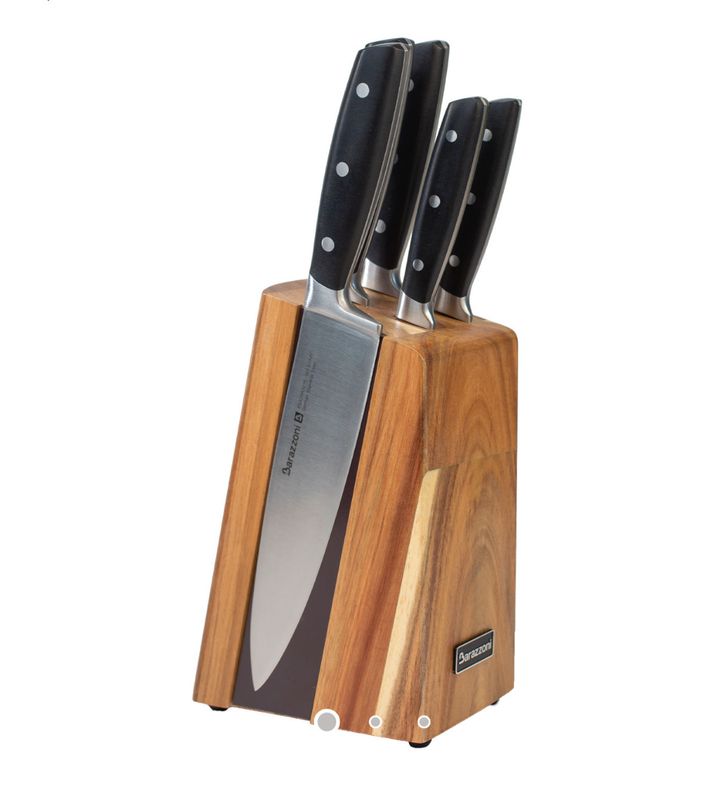 Ceppo legno + 5 coltelli - Barazzoni 