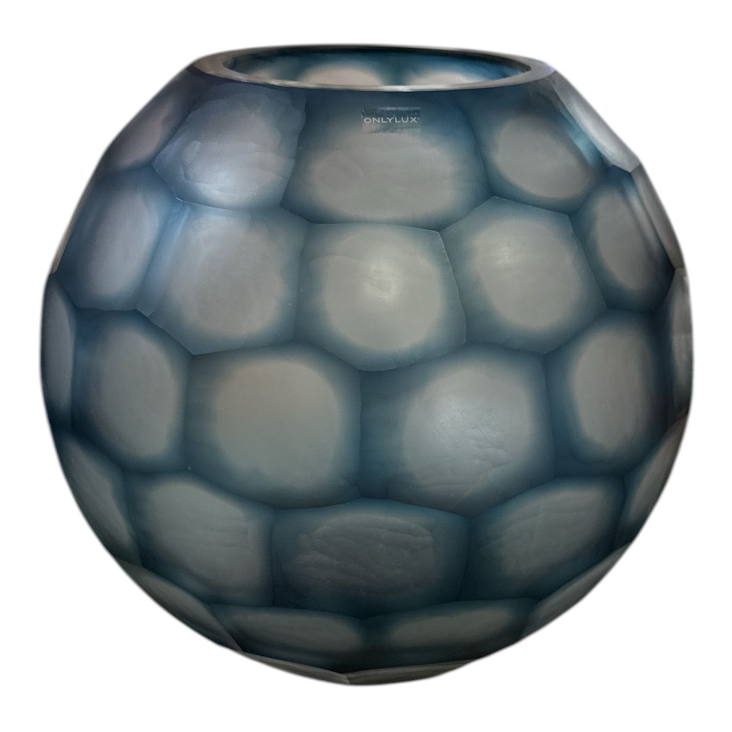 Geode - Vaso tondo cm.27,5 blu Onlylux 