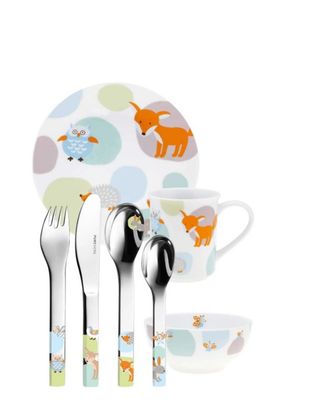 Set Pappa 7 pezzi stoviglie bambine - Woody Mepra Set Pappa 7 pezzi stoviglie bambine - Woody Mepra