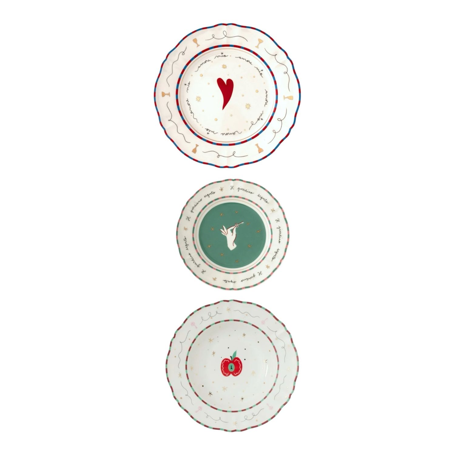 Set 3 piatti posto tavola - Il Frutto Della Passione La Tavola Scomposta Bitossi