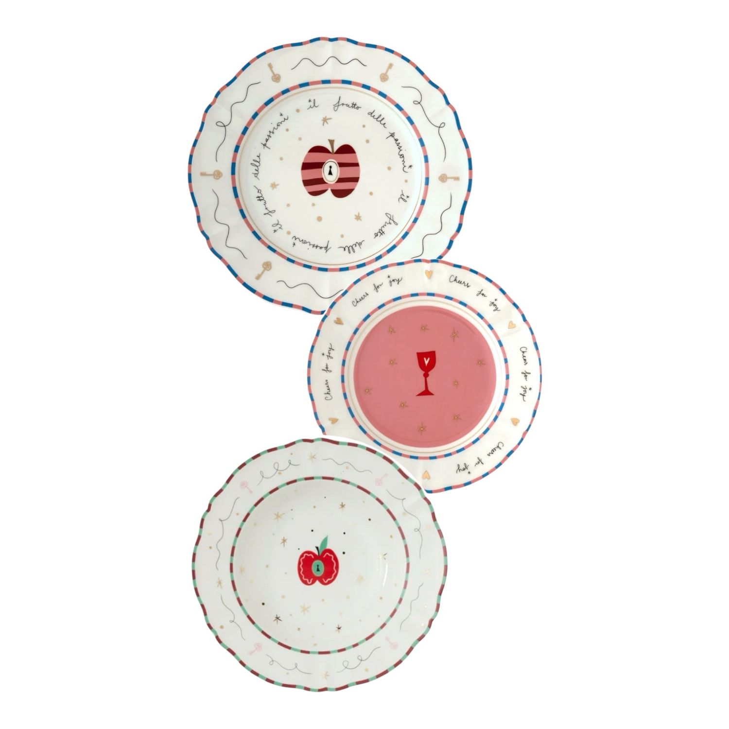 Set 3 piatti Posto Tavola - Il Frutto Della Passione La Tavola Scomposta Bitossi