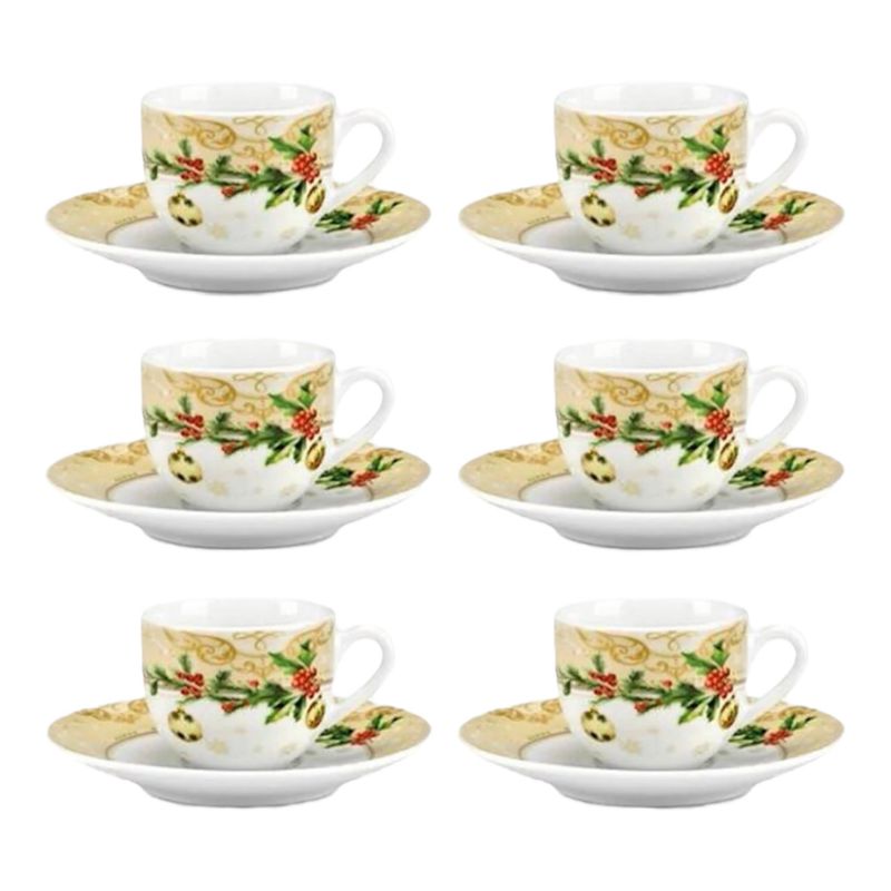 Set 6 tazze caffe con piattino - Agrifoglio Fade