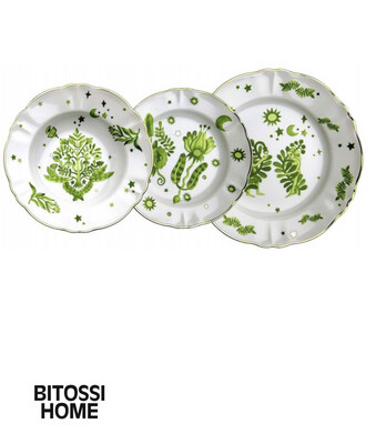 Set 3 piatti posto tavola - La Tavola Scomposta verde Fabula Bitossi