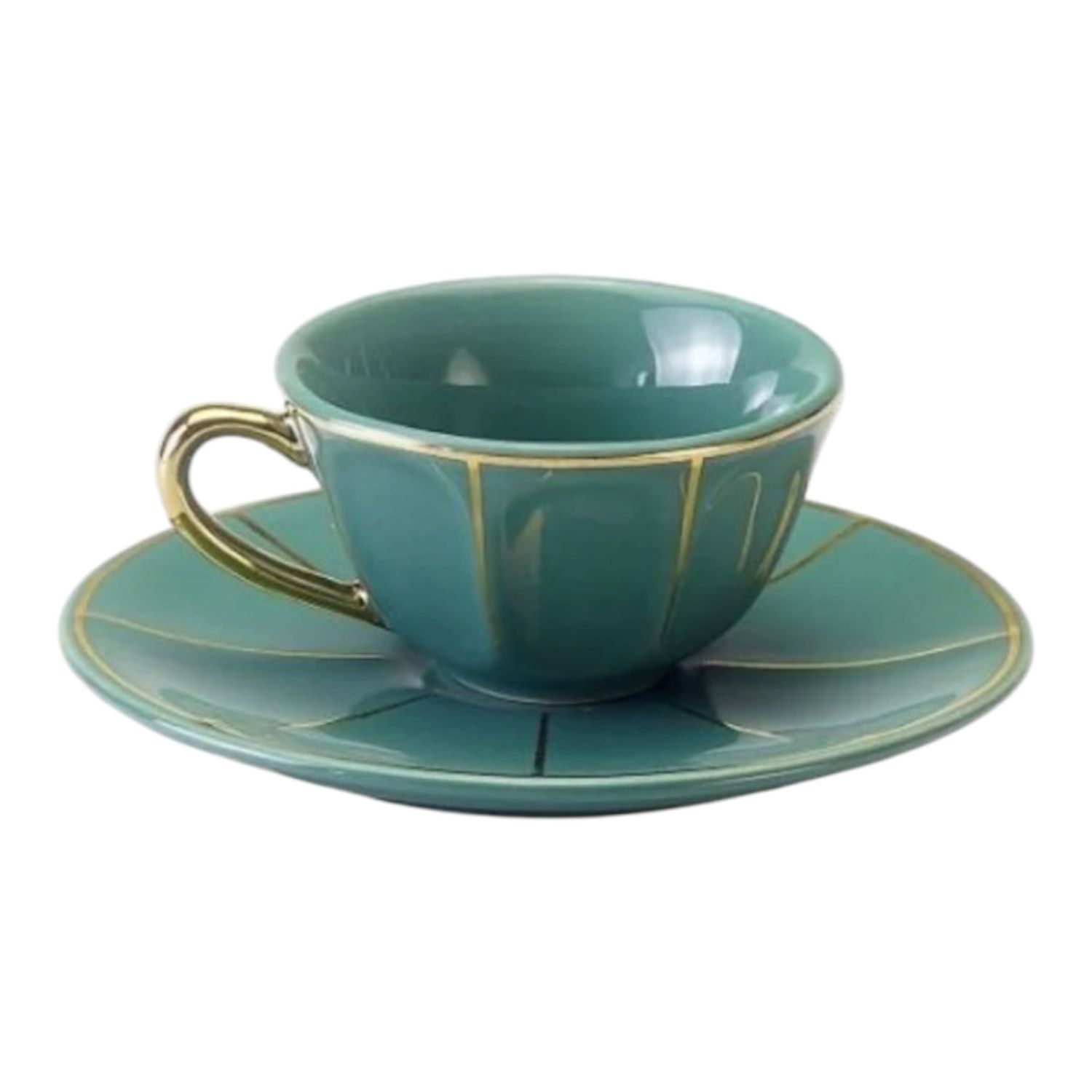Tazza caffè con piattino - Vintage verde - Bitossi