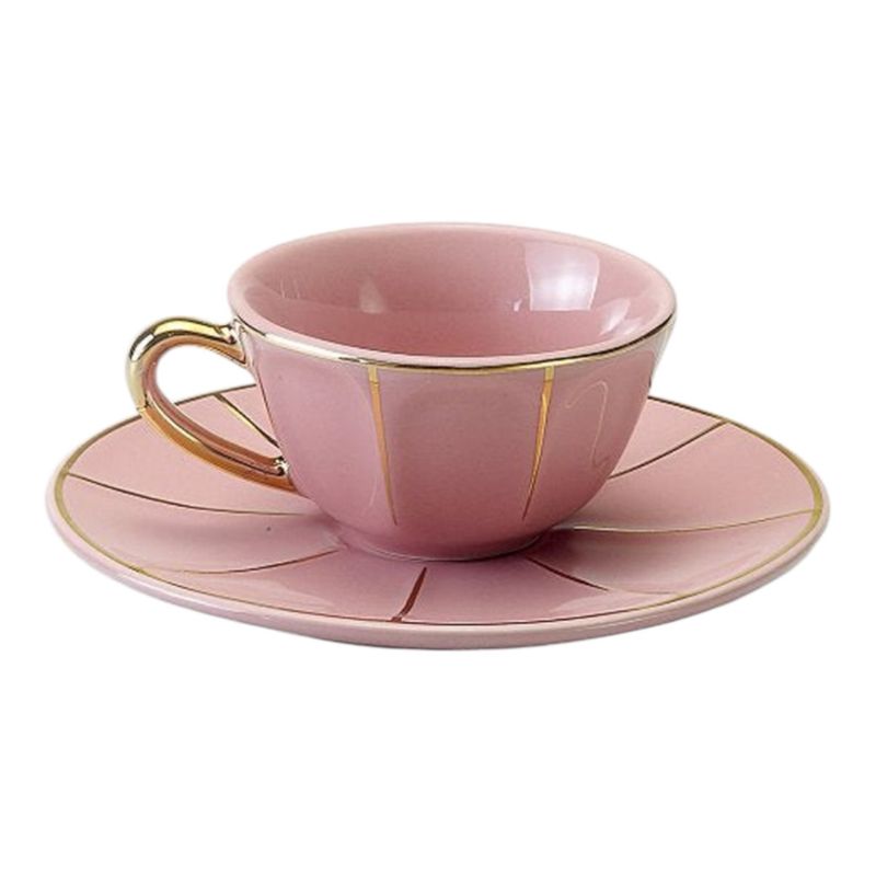 Tazza caffè con piattino - Vintage rosa - Bitossi