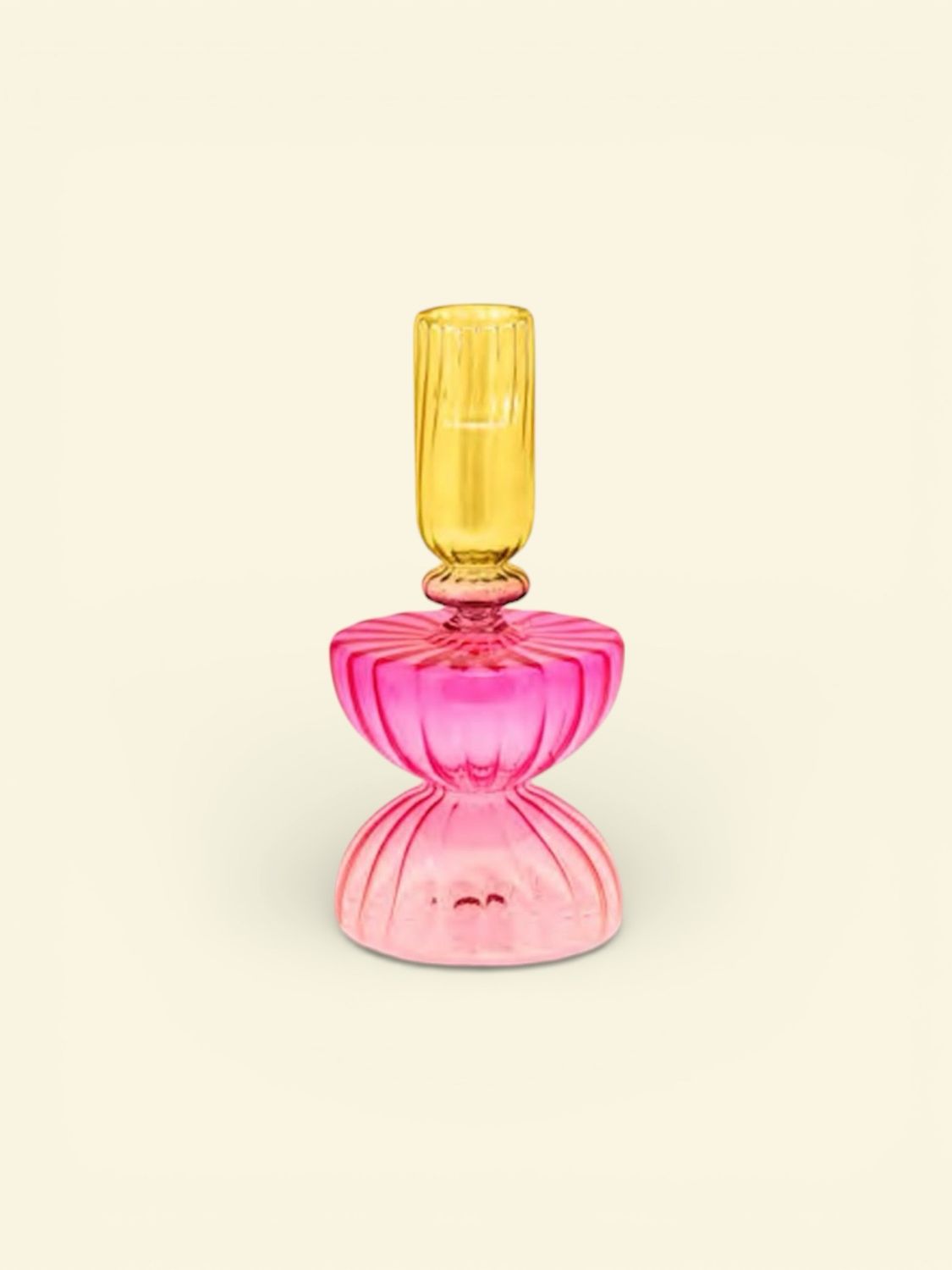 Porta candela - Colorglass Fade rosa/giallo