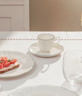 Teresa - Set 6 tazze caffe con piattino La Porcellana Bianca 