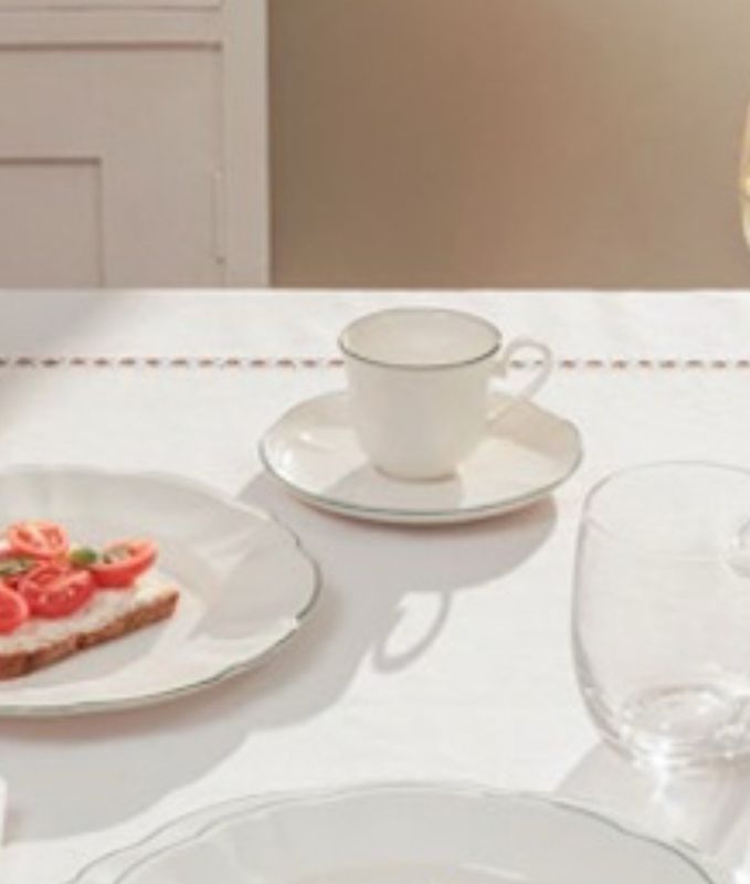 Teresa - Set 6 tazze caffe con piattino La Porcellana Bianca 