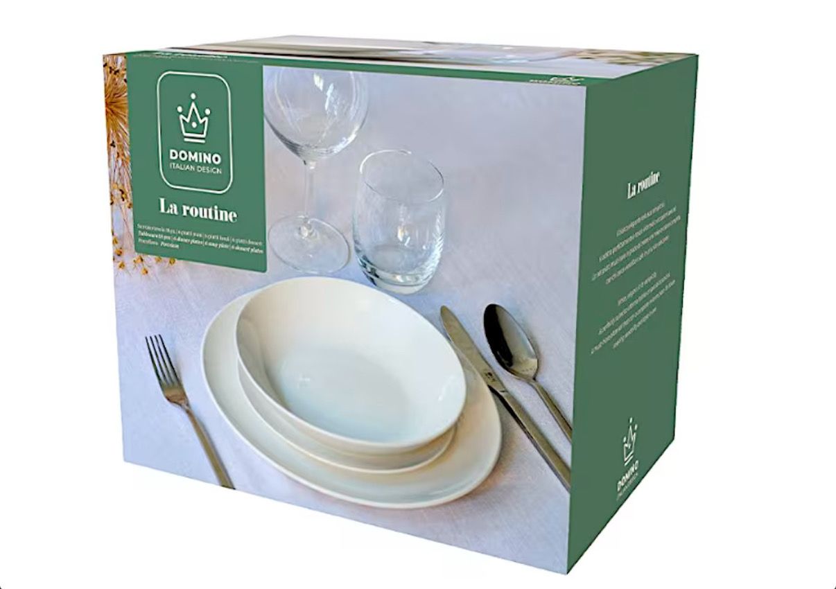 La Routine - set piatti 18 pezzi  - Domino Italian Design