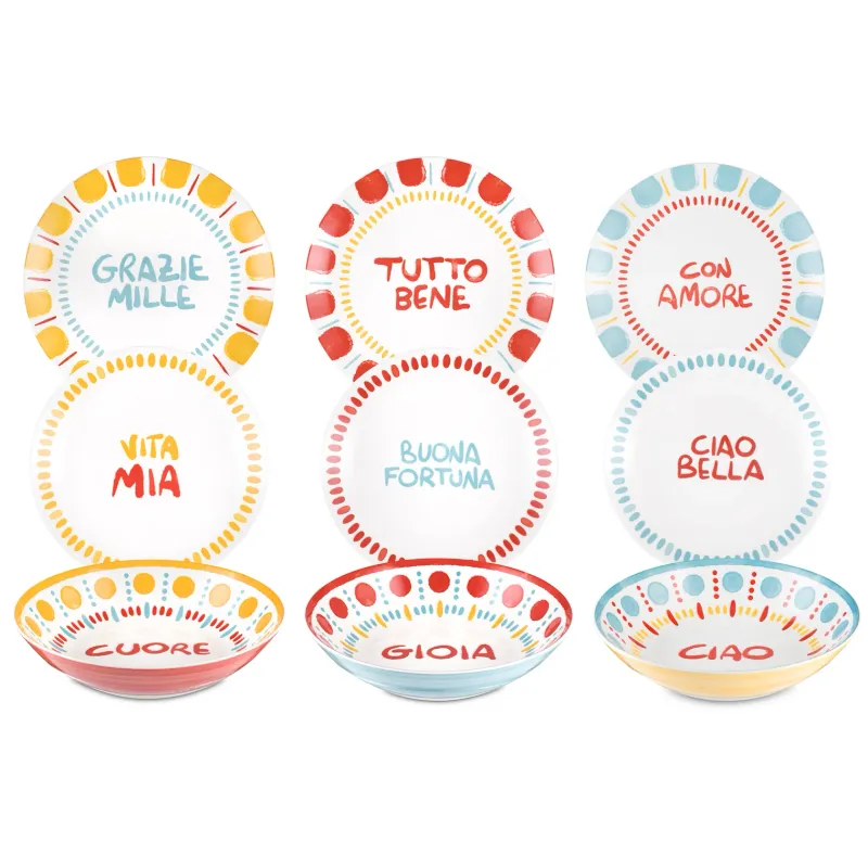 Allegoria - Set piatti 18 pezzi - Domino Italian Design