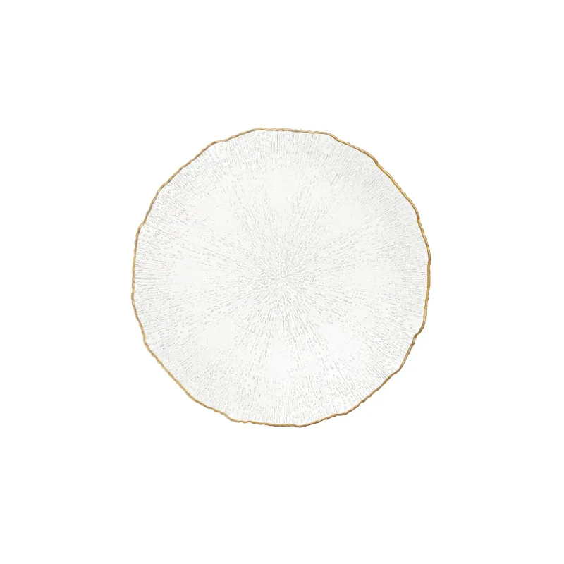 Maestà sottopiatto Vetro filo oro 33 cm - La Porcellana Bianca