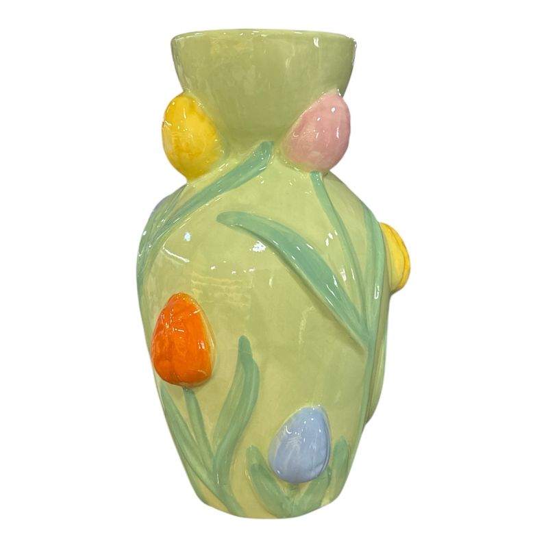 Tulipani vaso verde - cm.13x24