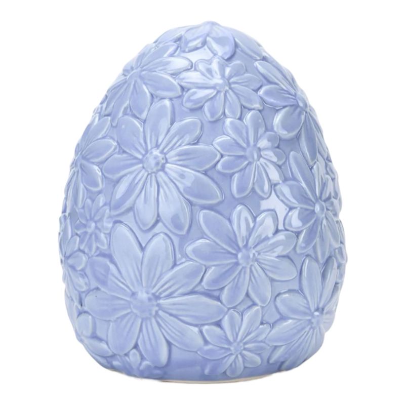 Floral egg - Uovo blu cm.13,5X16,5