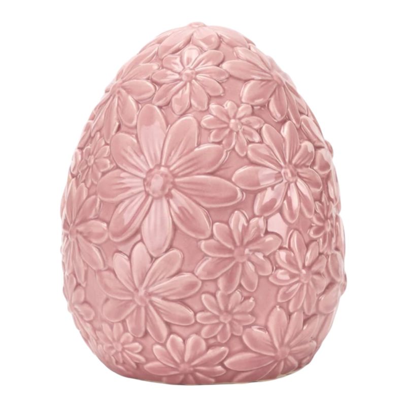 Floral egg - Uovo rosa cm.13,5x16,5