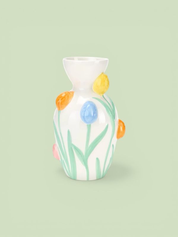 Tulipani - vaso bianco cm.13x24