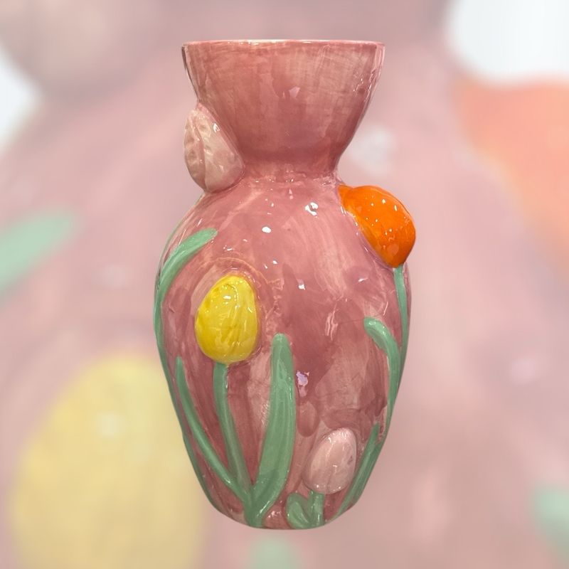 Tulipani vaso rosa - cm.13x24