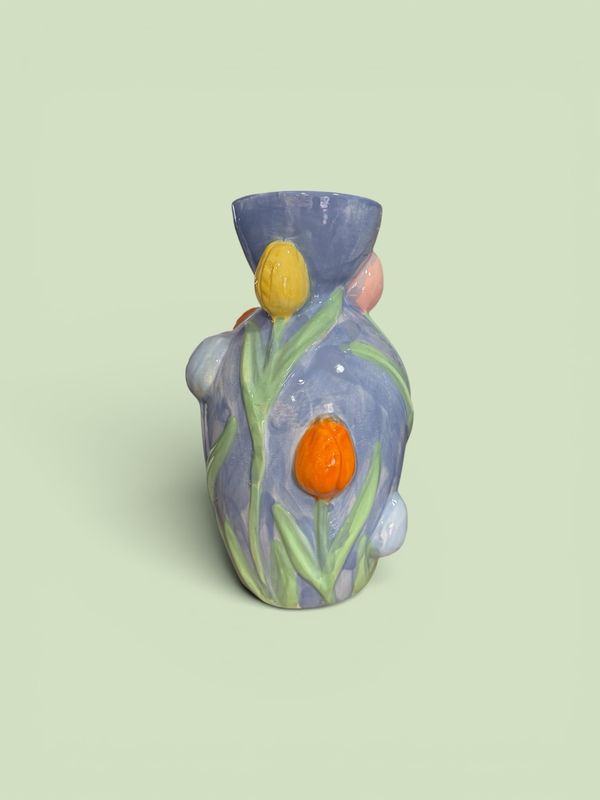 Tulipani vaso blu - cm.13x24