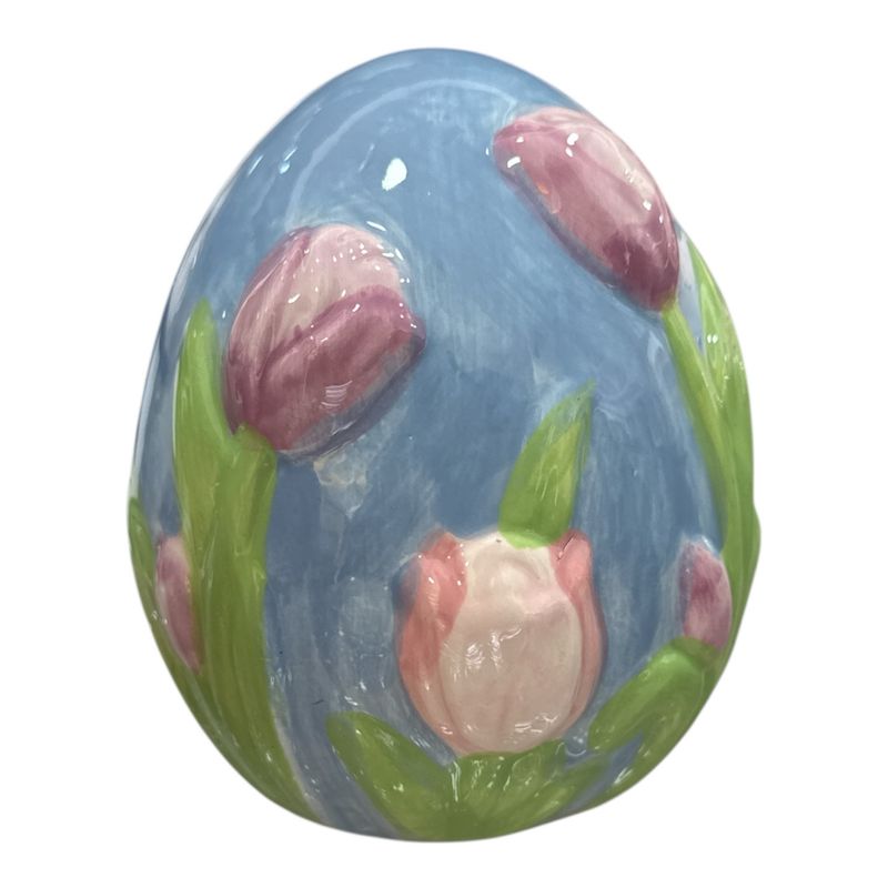 Tulipani - uovo blu cm.10x11