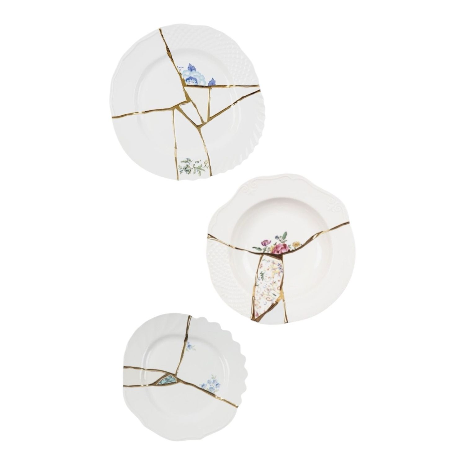Kintsugi Seletti - set 3 piatti decoro 03 