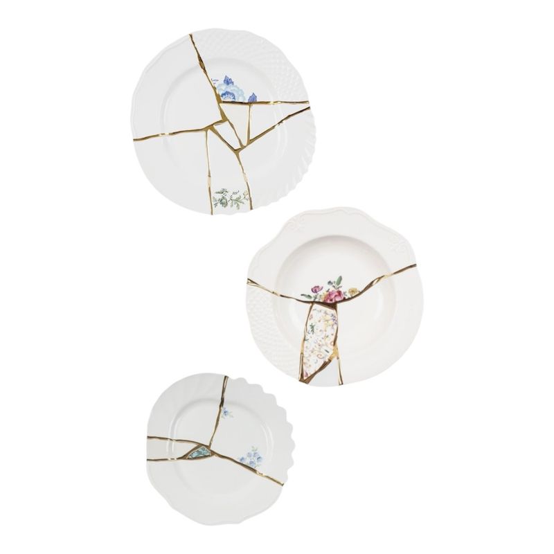 Kintsugi Seletti - set 3 piatti decoro 03 