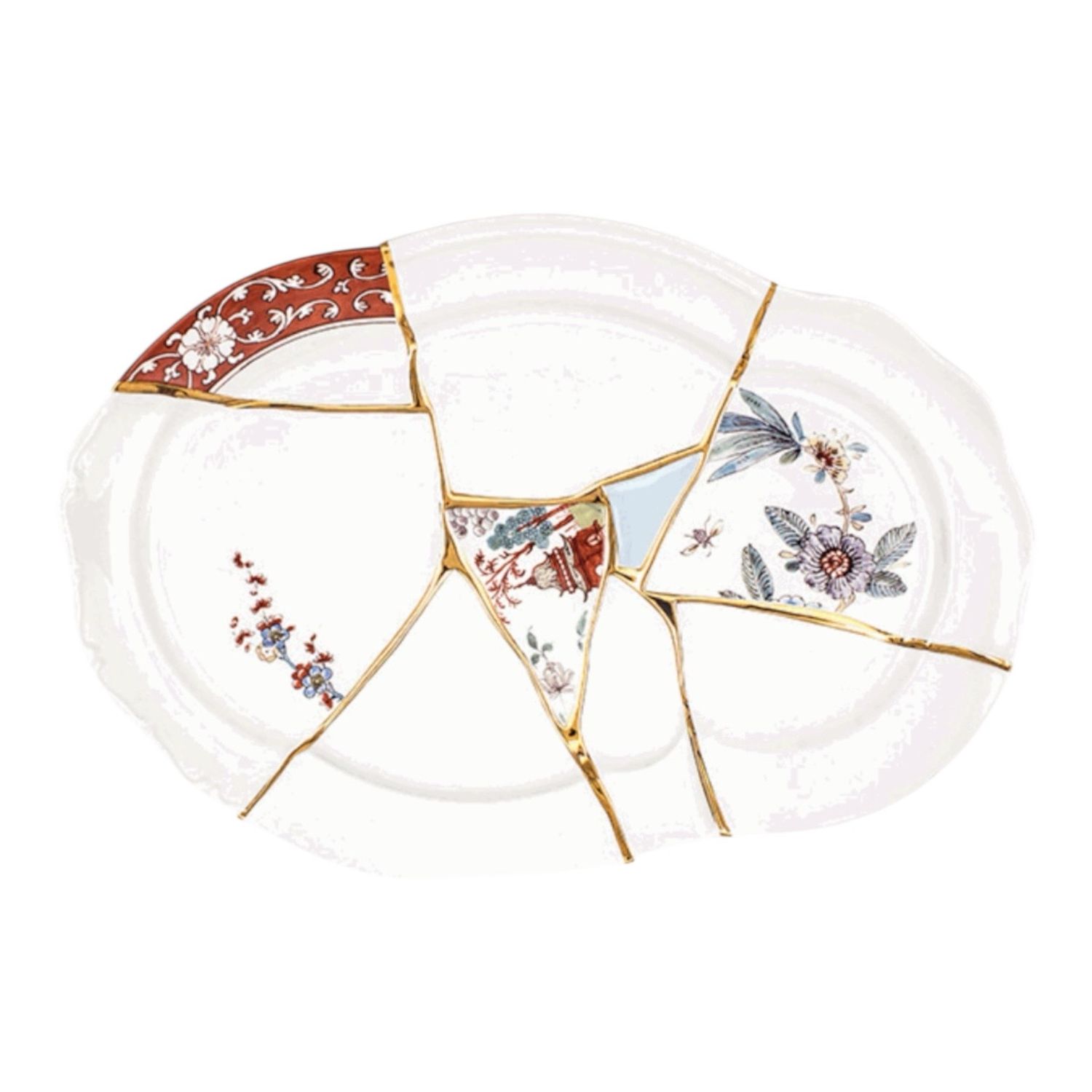 Kintsugi Seletti - piatto ovale cm.42,5x29,5