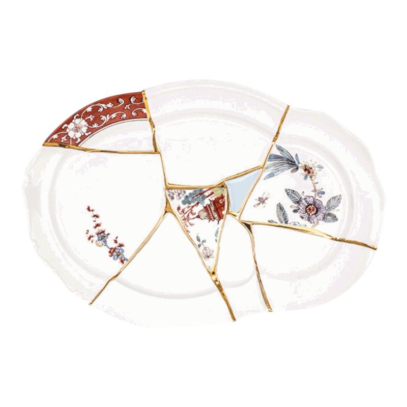 Kintsugi Seletti - piatto ovale cm.42,5x29,5