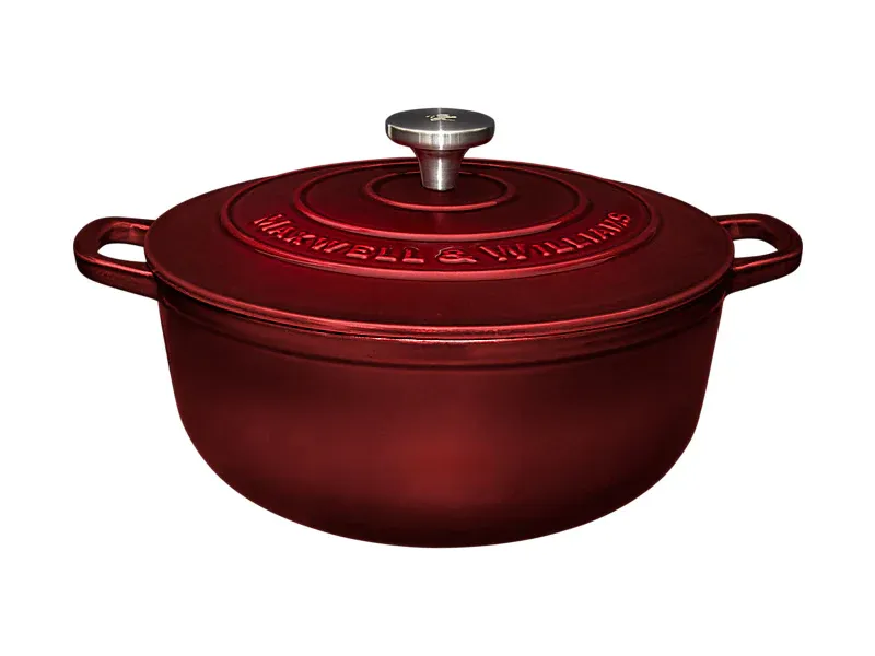 Cast Iron casseruola rotonda rossa + misure - Maxwell &amp; Williams