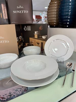 Sonetto gourmet filo platino - Servizio 36 pezzi