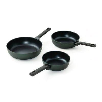 Padella bordo alto + misure - Titan Pro Green Sambonet