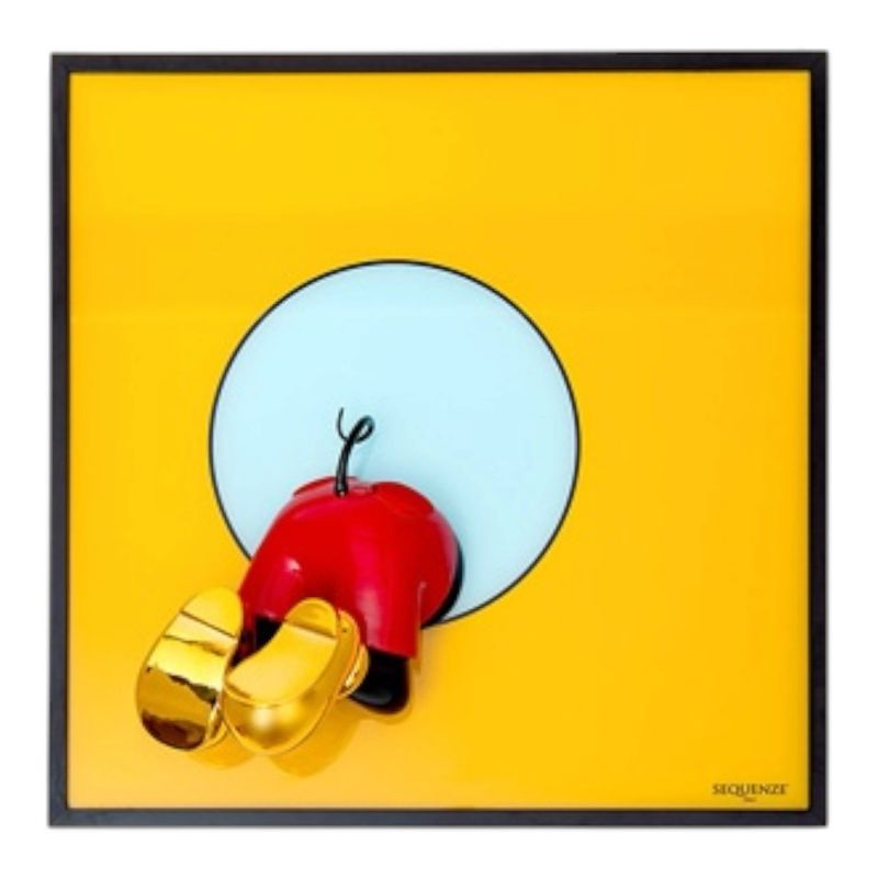Quadro BE BRAVE GIALLO - Sequenze 30x30 sculpture 