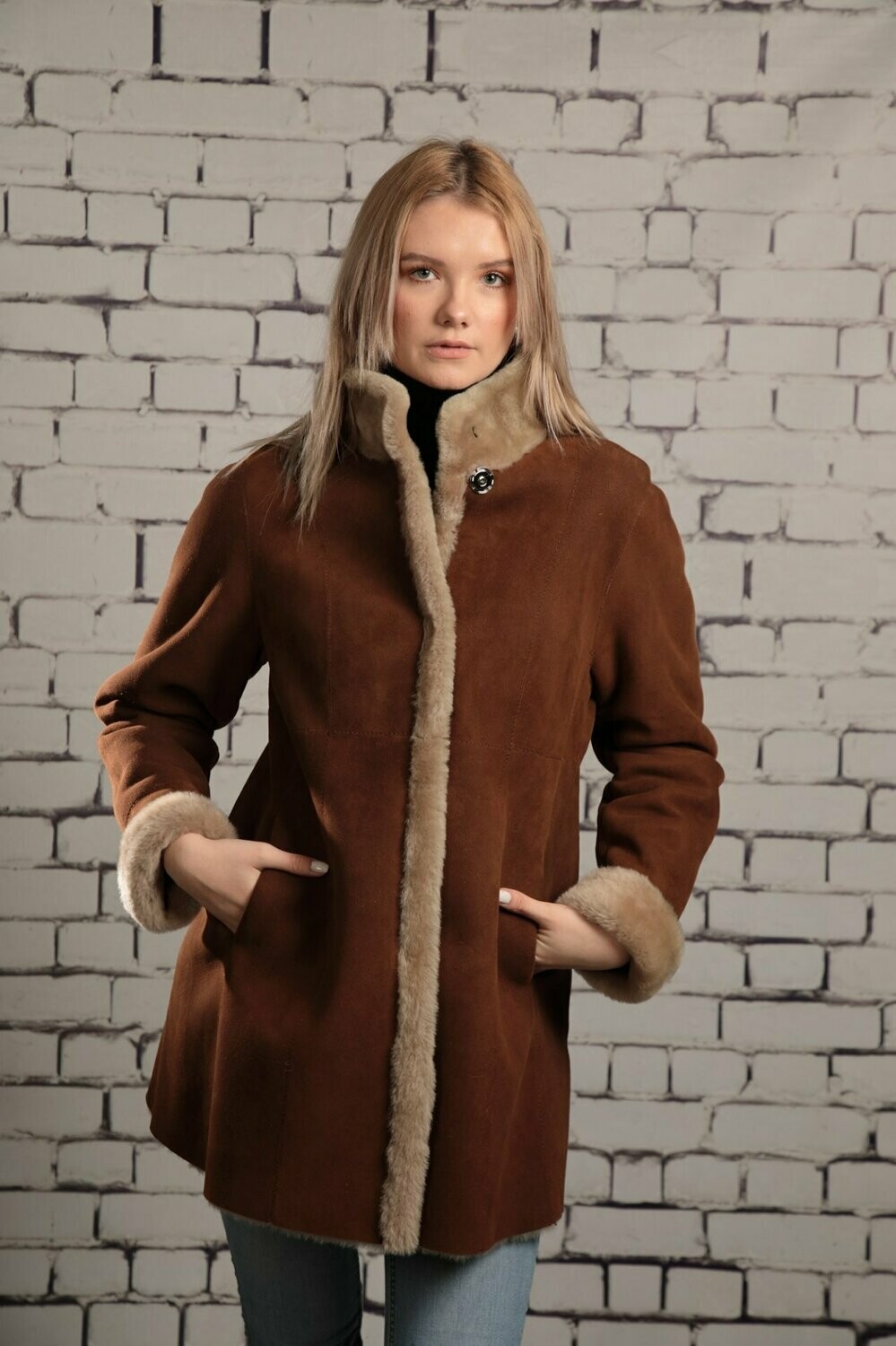 Wende-Lammfelljacke