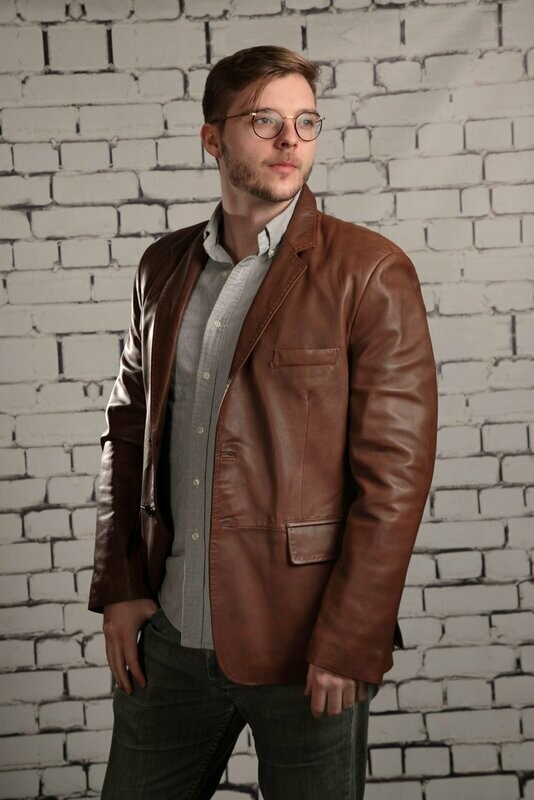 Herren - Leder - Sakko