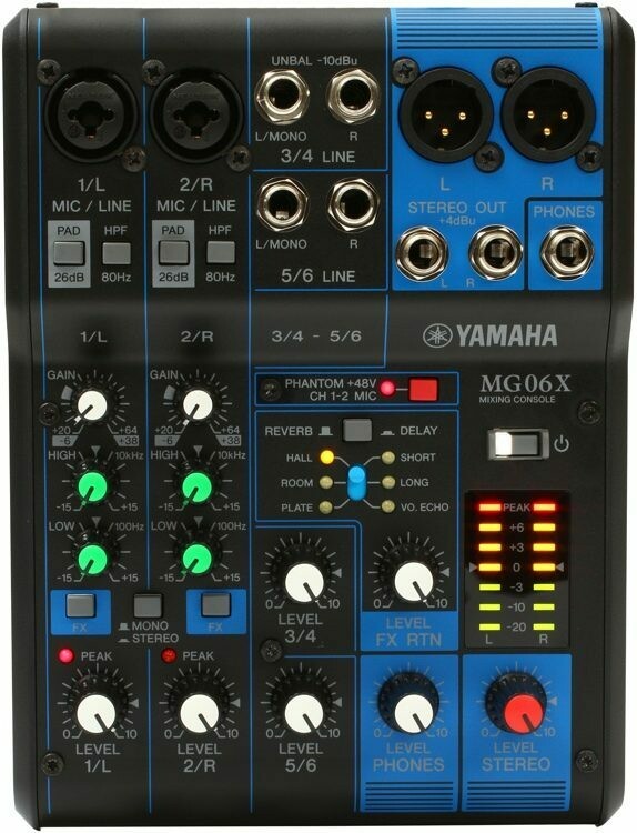 Yamaha MG06X (6 channel mixer)