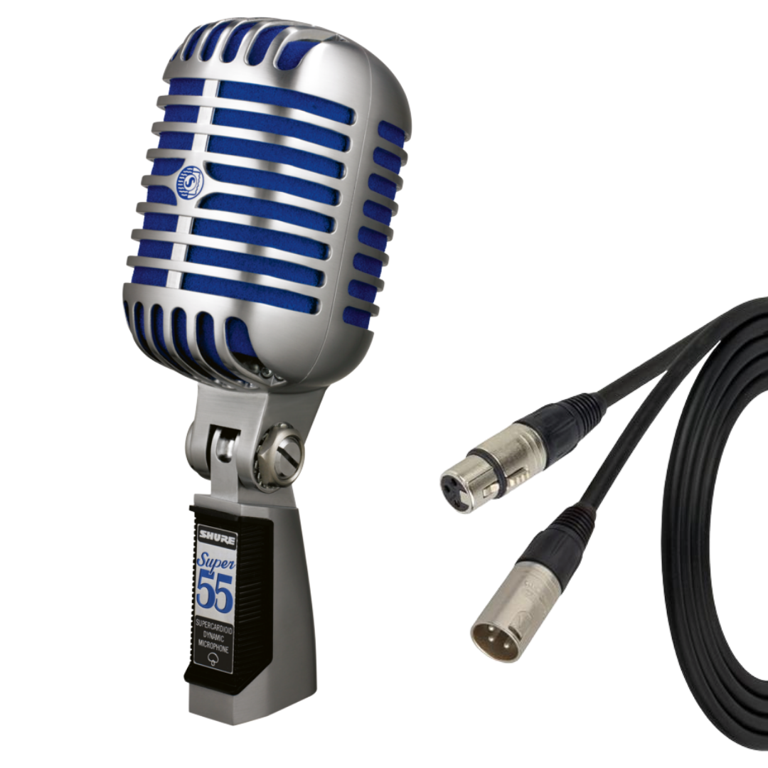 【6月優惠】Shure Super 55 microphone 連 3米 Canare XLR cable (Neutrik 頭)