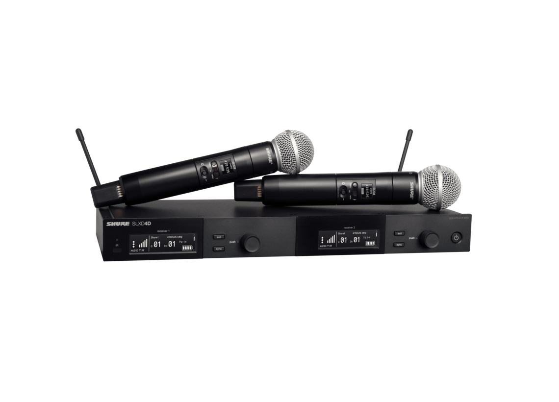 Shure SLXD24D/SM58
Dual Wireless System with 2 SLXD2/58 Handheld Transmitters