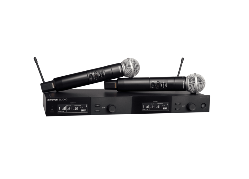 Shure SLXD24D/SM58
Dual Wireless System with 2 SLXD2/58 Handheld Transmitters