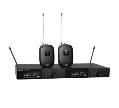 Shure SLXD14D
(Dual Wireless System with two SLXD1 Bodypack Transmitters)