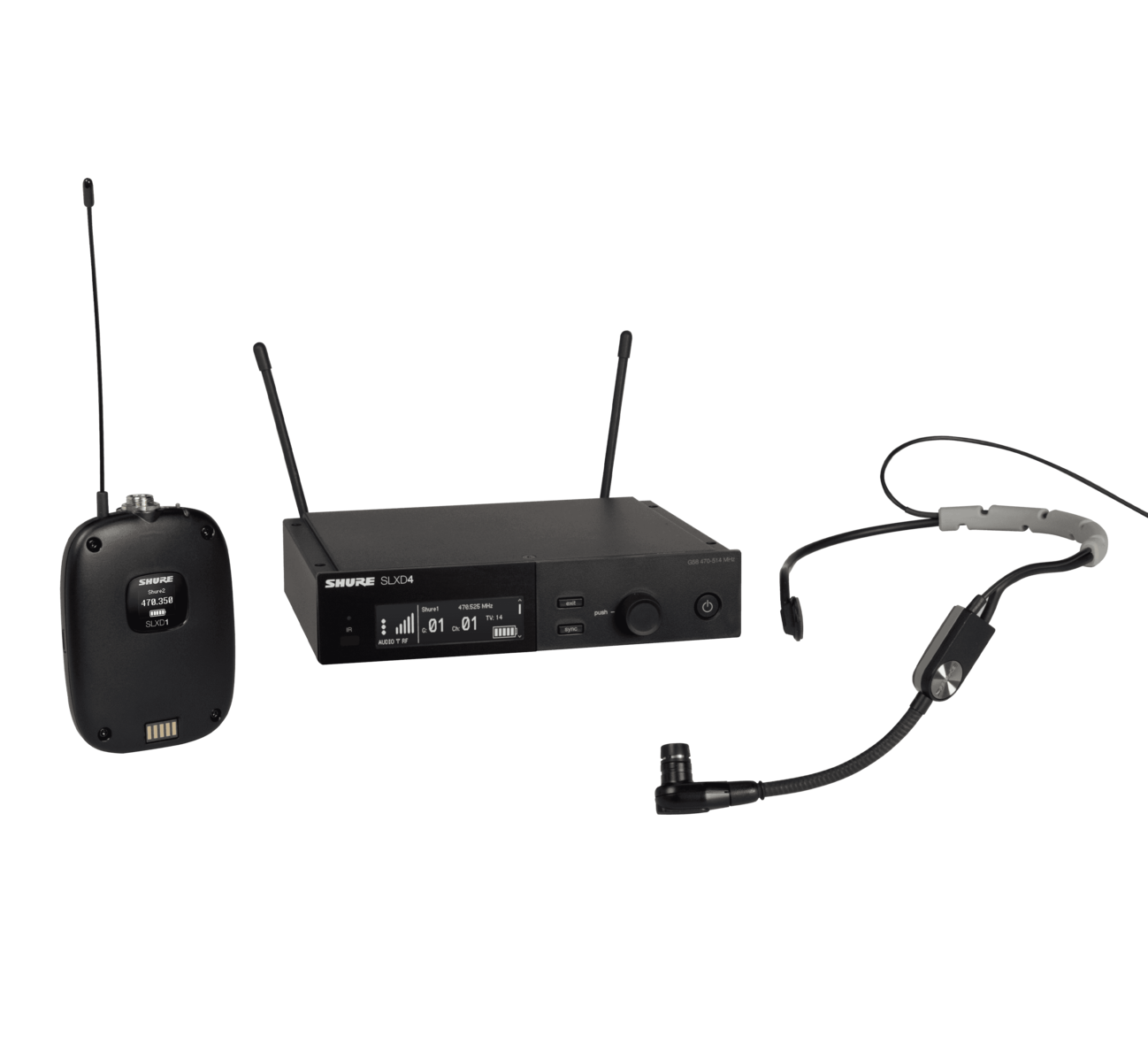 Shure SLXD14/SM35
(Wireless System with SLXD1 Bodypack Transmitter and SM35 Headset Microphone)