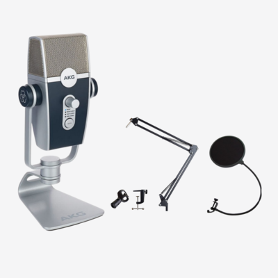 4月限定【Lyra + 夾台咪架 + 防噴擋】: AKG LYRA USB Mic + T35 夾台咪架 + 防噴擋 4月限定【Lyra + 夾台咪架 + 防噴擋】: AKG LYRA USB Mic + T35 夾台咪架 + 防噴擋