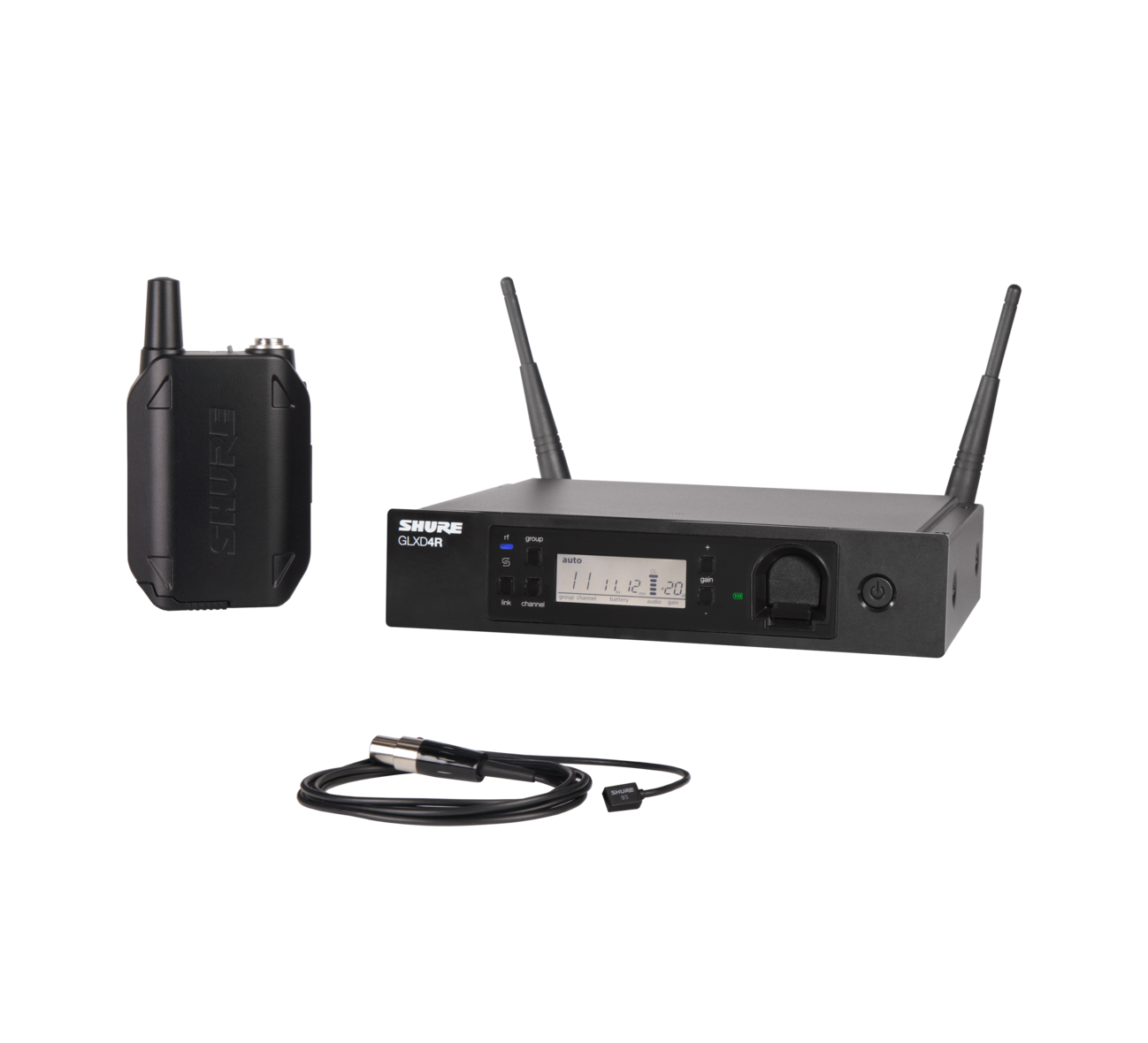 【6月優惠】  Shure GLXD14R/93 Advanced Digital Wireless Omni Lavalier Microphone System (2.4 GHz)