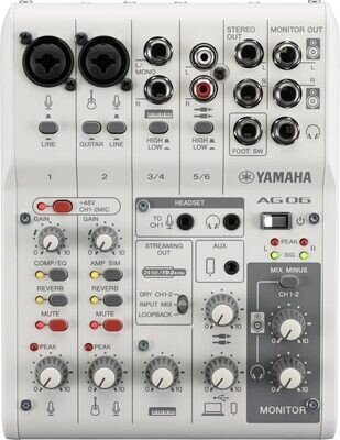 Yamaha AG06 MK2 6-Channel Live Streaming Loopback Audio USB Mixer