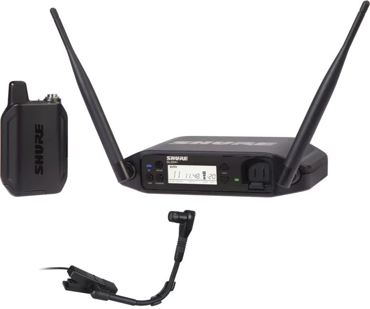 Shure GLXD14+/B98
(Digital Wireless Instrument System with BETA®98H Flexible Gooseneck Microphone)