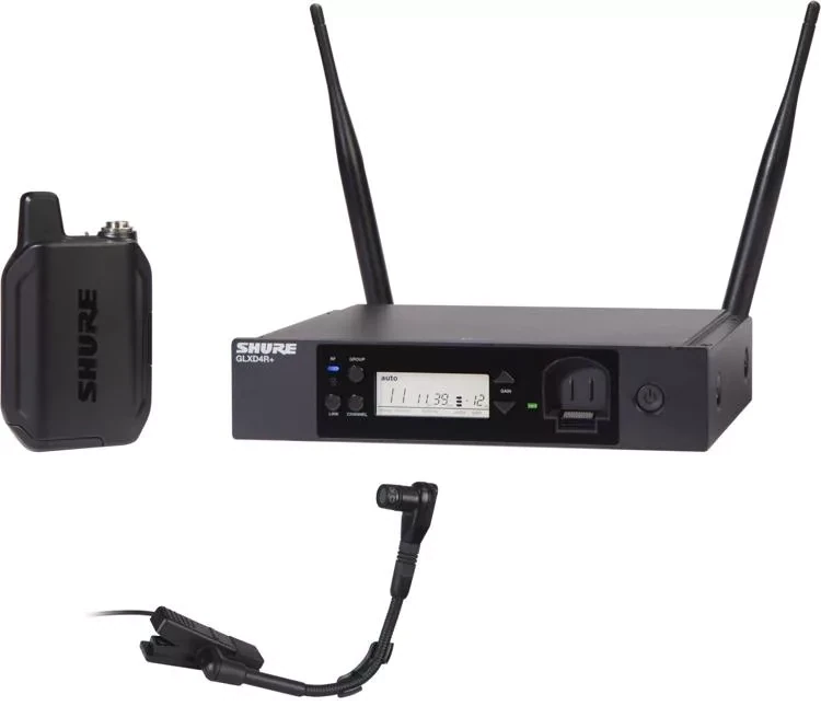 Shure GLXD14R+/B98
(Digital Wireless Rack System with BETA®98H Flexible Gooseneck Microphone)