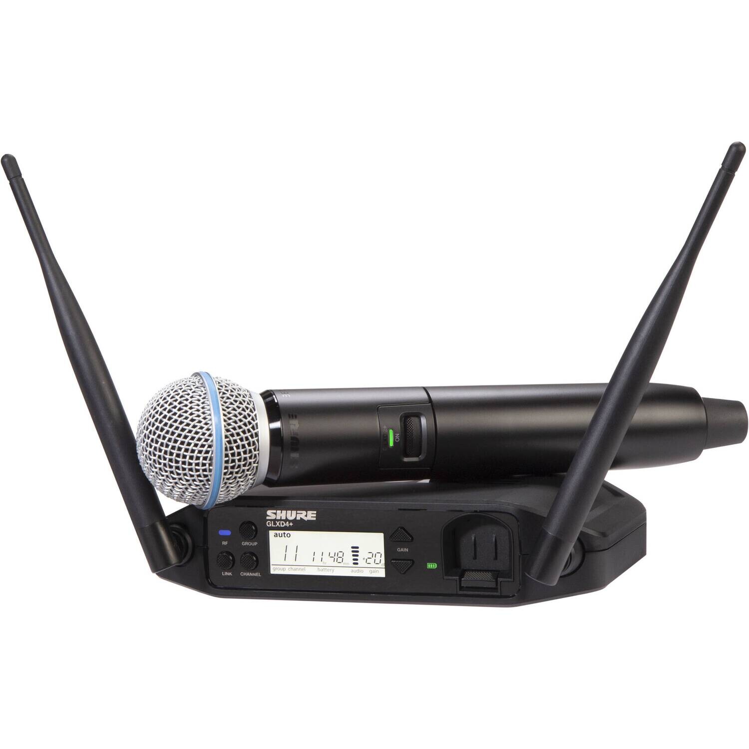 Shure GLXD24+/B58
(Digital Wireless Handheld System with BETA®58A Vocal Microphone)