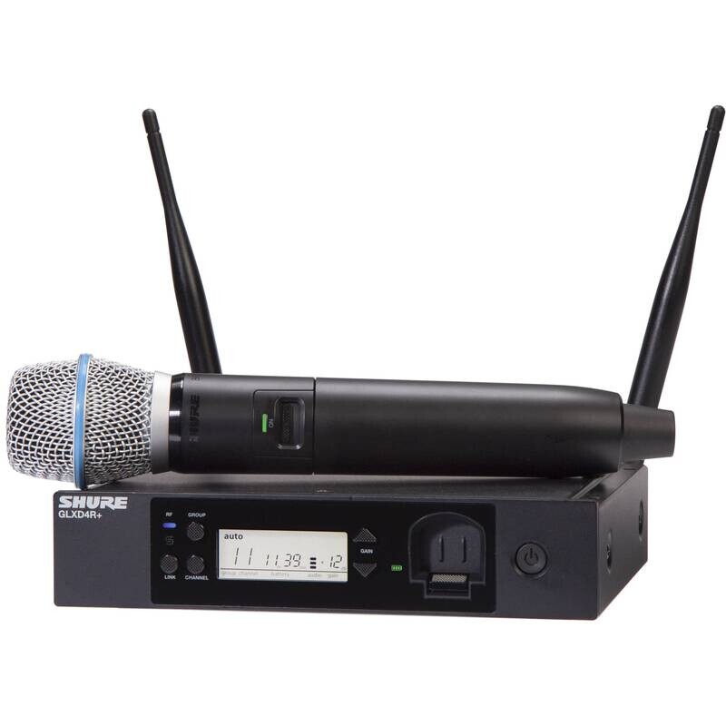 Shure GLXD24R+/B87A
(Digital Wireless Rack System with BETA®87A Vocal Microphone)